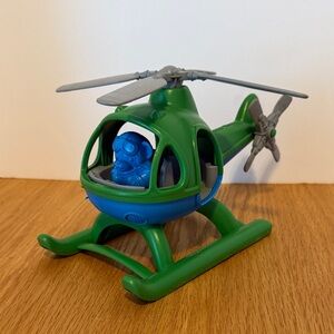 Vibrant Green and Blue Toy Helicopter